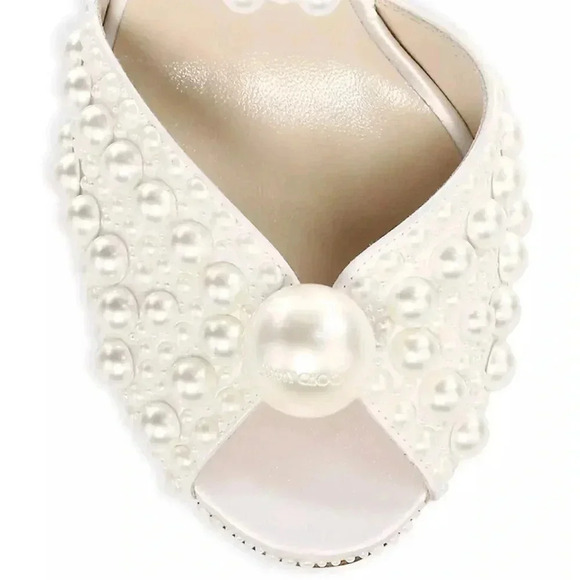 🤍🤍🤍 Jimmy Choo Sacora 100MM Emebellished Sandals - Picture 3 of 4